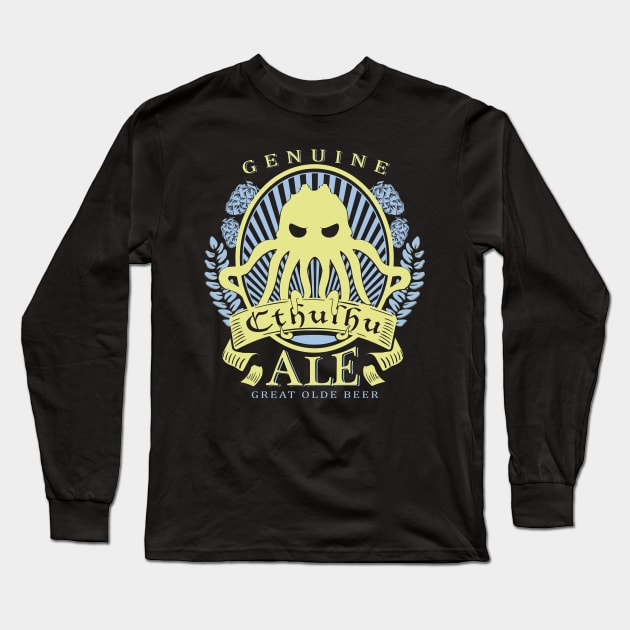 Cthulhu Beer Shirt Lovecraft Design Long Sleeve T-Shirt by Get Hopped Apparel